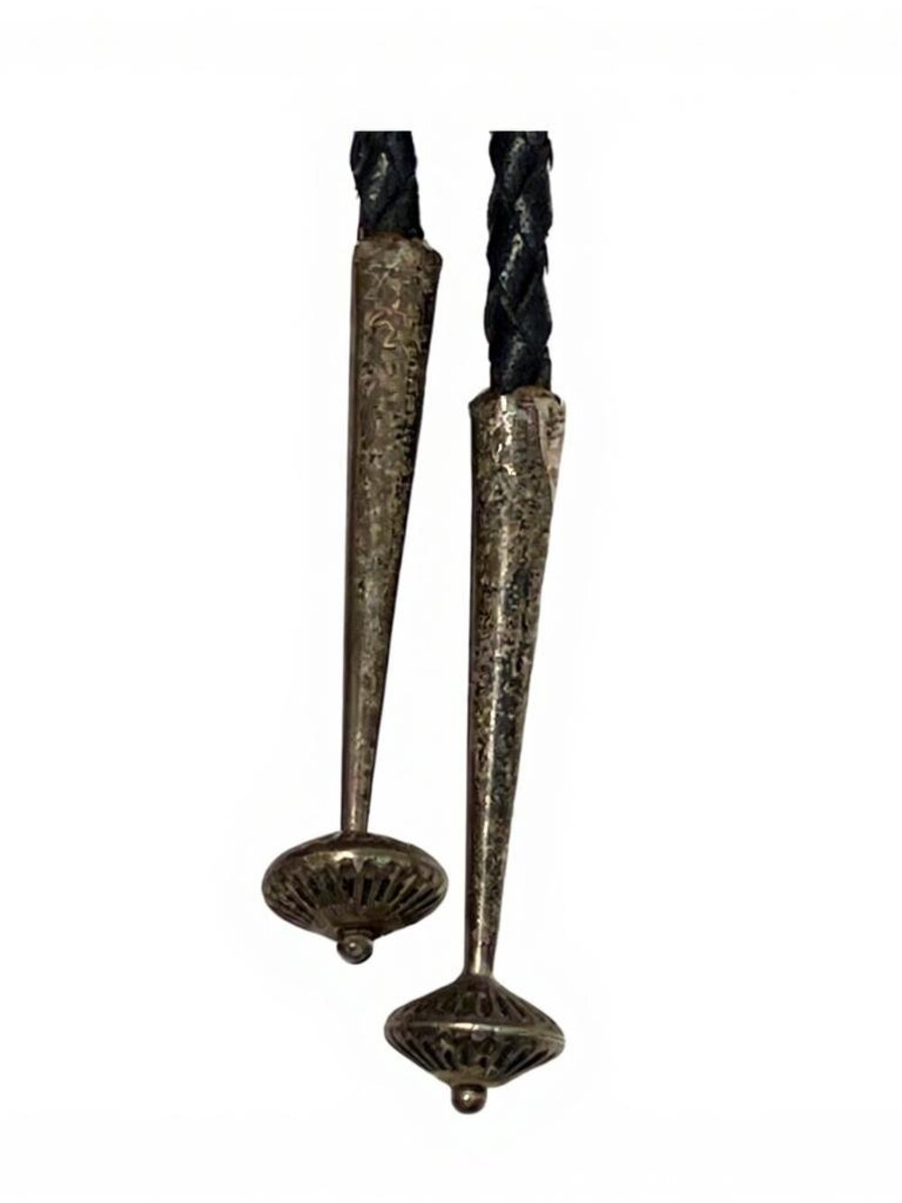 Vintage Navajo Native Sterling Silver Dancing Kachina Bolo Tie Signed Artist V - Picture 4 of 5